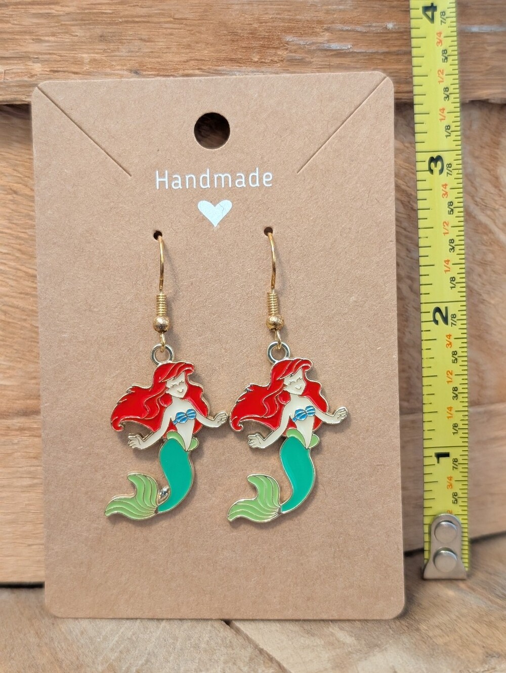 Disney The Little Mermaid Enamel Metal Earrings NEW